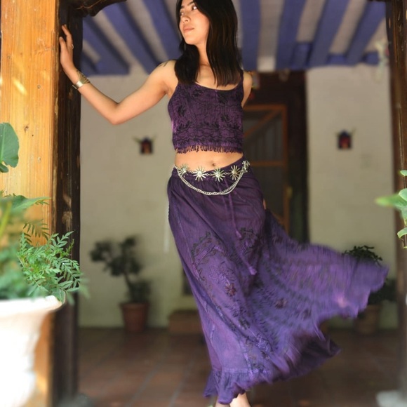Vintage Vibe Purple Skirt and Top Set - Picture 10 of 12